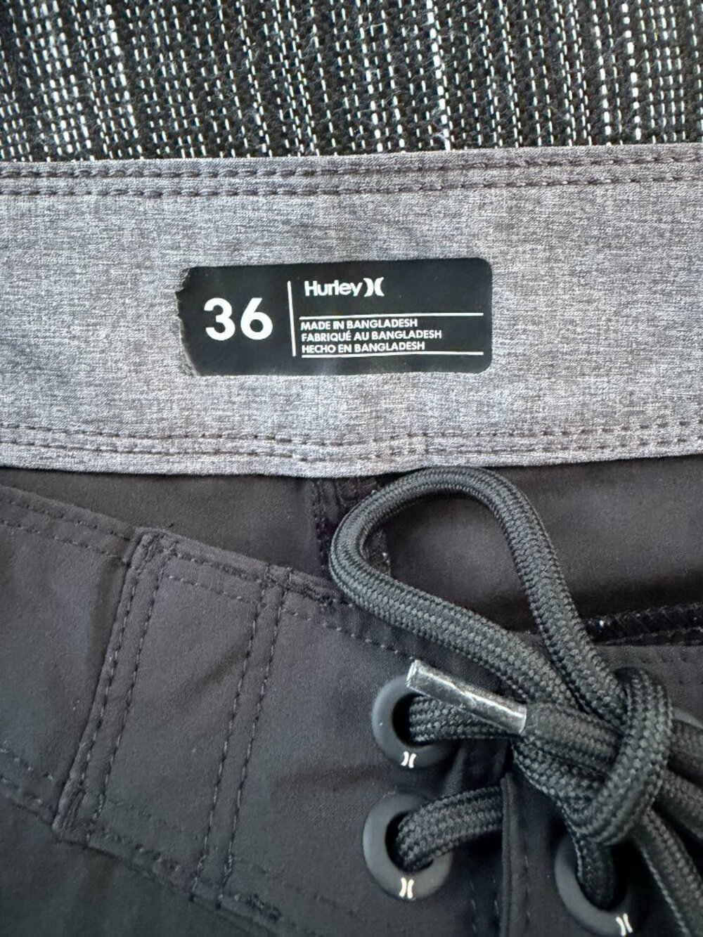 hurley board shorts * black size 36 * euc * mens - Picture 7 of 7